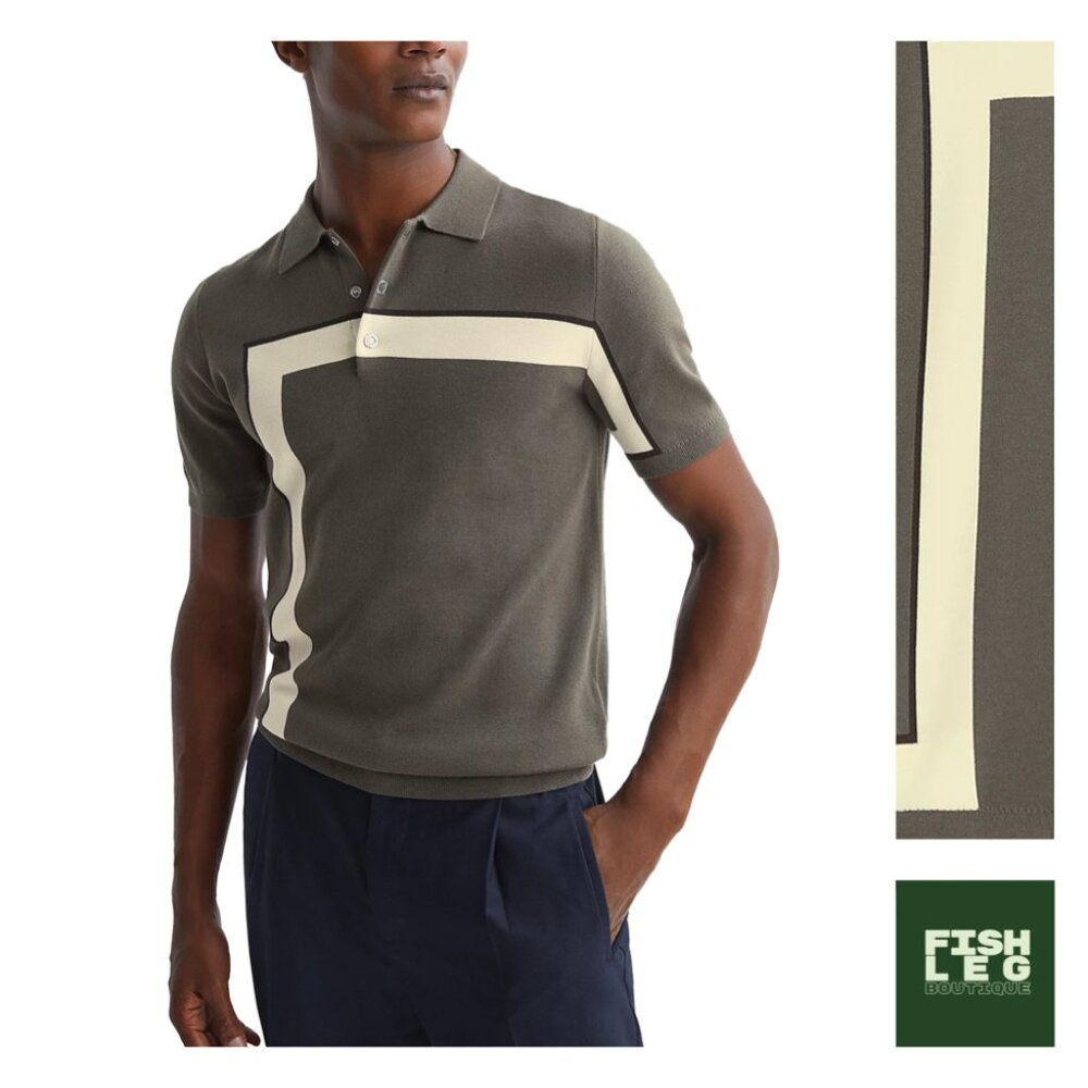 Reiss | "Bellow" Slim Fit Mod Knit Polo - Sz Sm / Grey
